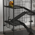 Load image into Gallery viewer, PawHut Large Hamster Cage with Deep Tempered Glass Bottom, 4 Tiers Hamster Tank with Running Wheel, Hut, Water Bottle, Dish, Rat Cage for Syrian, Dwarf, Gerbils, Mouse, 31" x 19" x 31.5", Black
