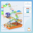 Load image into Gallery viewer, 5 Tiers Hamster Cage Portable Animal Travel Carrier Habitat with Exercise Wheels Play Tube Water Bottle Dishes House Ladder for Gerbils, Orange
