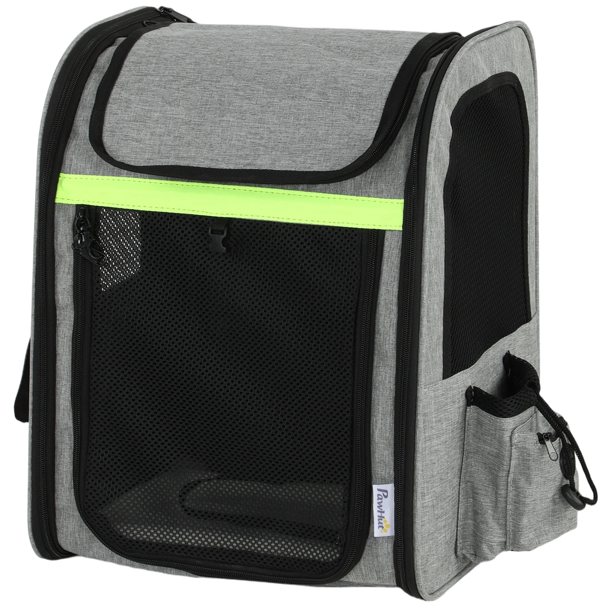 Dog Carrier Backpack Expandable, Breathable Pet Carrier Bag for Small Puppy Cat with Reflective Strip and 5 Pockets, for Travel Hiking Walking Camping, Light Grey