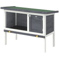 Load image into Gallery viewer, Wooden Rabbit Hutch, Guinea Pig Hutch with Openable Asphalt Roof and Pull-Out Tray, Outdoor Elevated Bunny House for Rabbits, Chinchillas and Small Animals, Indoor Outdoor Use, Grey
