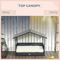 Load image into Gallery viewer, PawHut Wicker Dog House Outdoor with Canopy, Rattan Dog Bed with Water-resistant Cushion, Raised Dog Bed for Small, Medium Dogs up to 66 lbs, 19.75" in Length, Black Wicker, White Cushion
