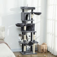 Charger l'image dans la visionneuse de la galerie, Cat Tree, 69" Cat Tower for Indoor Kittens, Multi-Level Tower with 2 Condos, Scratching Posts, 2 Hammocks, Perches, Pompoms for Multiple Kitties, Dark Grey
