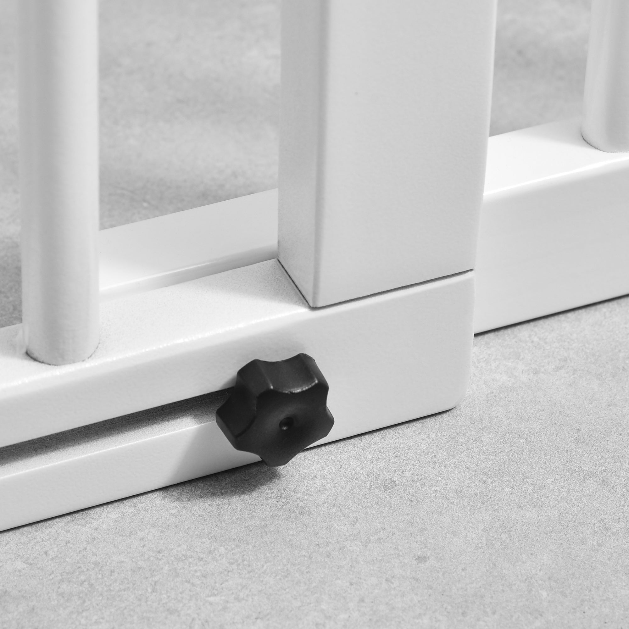 PawHut Adjustable Wooden Pet Gate, Freestanding Dog Fence for Doorway, Hall, 3 Panels w/ Safety Barrier, Lockable Door, White, 44.5"-65.25" L x 14.25" H