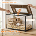 Load image into Gallery viewer, Hamster Cage, Chewproof Metal Rat Cage with Deep Base, Openable Top & Excellent Ventilation, Transparent Small Animal Habitat for Syrian Dwarf Hamster, Gerbil, 80 x 45 x 50.5 cm, Black
