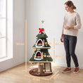 Load image into Gallery viewer, Cat Tree, Christmas Cat Tower with Dual Condos, Sisal Ladder, Jute Posts, Anti-Tip Rope, Hanging Balls, Scratching Post for Indoor Kittens, 60 x 60 x 132 cm, Green
