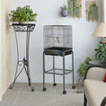 Load image into Gallery viewer, 45-inch Metal Indoor Bird Cage, Parrot Cage, Bird Aviary with Detachable Rolling Stand, Storage Basket, and Accessories - Black
