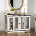 Load image into Gallery viewer, Dog Crate Furniture for Large Dog, Double Dog Cage for Small Dogs with Divider, Sliding Doors - White
