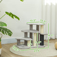 Load image into Gallery viewer, 20" Pet Stairs for Cats, 2 in 1 Cat Tree Tower 3-Step Cat Steps with Scratching Posts, Tickling Post, Toy Balls, for High Beds, Couch, Sofa, Light Gray

