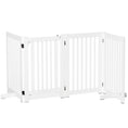 Load image into Gallery viewer, 30"H Foldable Dog Gate with Door, 4 Panels Freestanding Pet Gate Barriers Indoor with Support Feet, Puppy Fence for Dogs, White
