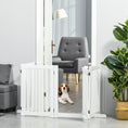 Load image into Gallery viewer, 30"H Foldable Dog Gate with Door, 4 Panels Freestanding Pet Gate Barriers Indoor with Support Feet, Puppy Fence for Dogs, White
