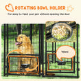 Load image into Gallery viewer, PawHut 8' x 4' x 6' Outdoor Dog Kennel with Rotating Bowl Holders, Walk-in Pet Playpen, Welded Wire Steel with Water and UV-Resistant Canopy, Green

