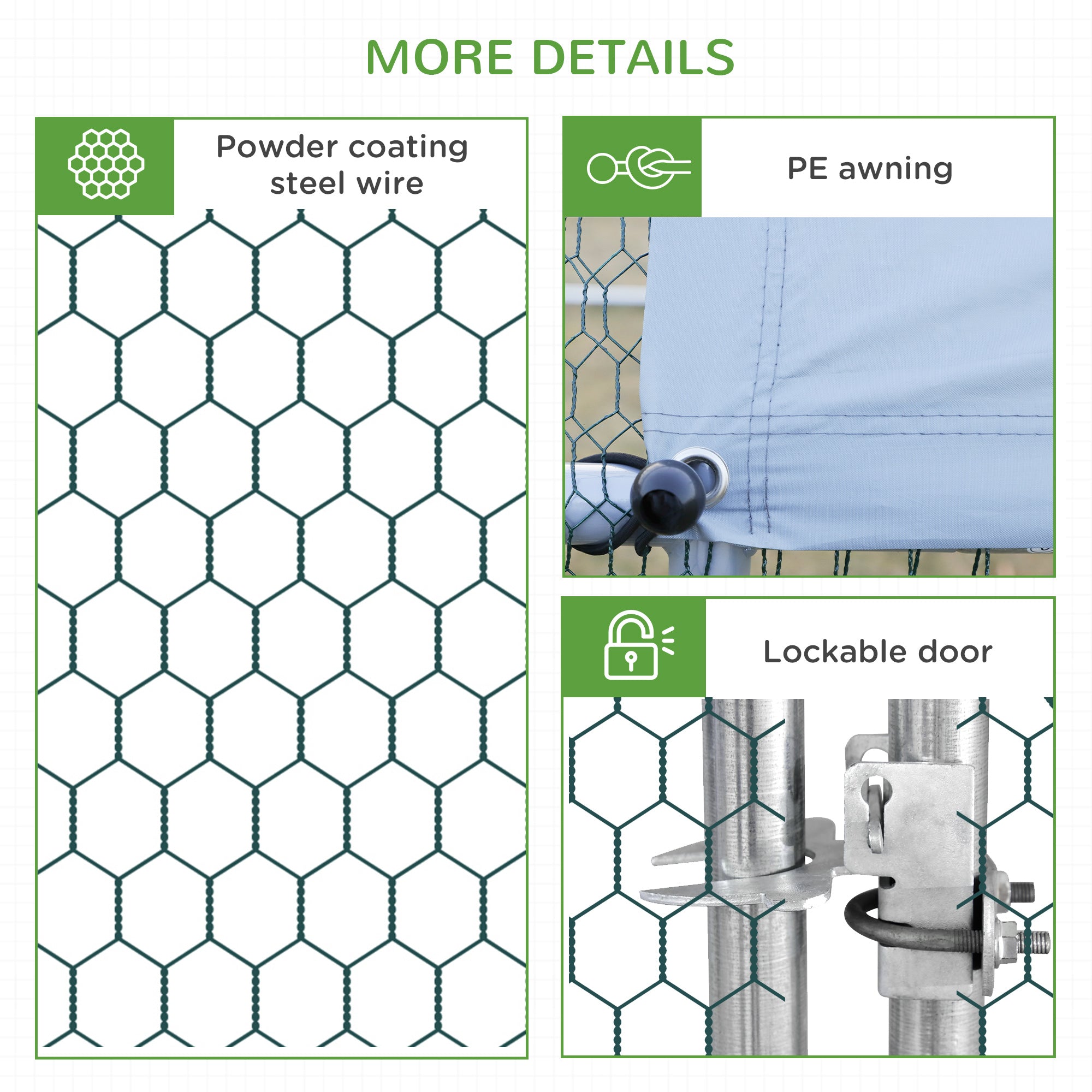 Chicken Run Galvanised Walk-in Chicken Coop Hen Poultry House Cage Rabbit Hutch Pet Playpen Garden w/ Water-Resist Cover, 3 x 4 x 2m