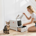Charger l'image dans la visionneuse de la galerie, 80L Stainless Steel Cat Litter Box with Lid, XL Metal Litter Box for Big Cats with 180° Flip Cover, Pull-Out Drawer Tray, High Sided, Pedal, Metal Scoop, Light Grey
