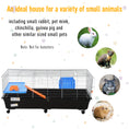 Load image into Gallery viewer, 47" Small Animal Cage, Rolling Bunny Cage, Guinea Pig Cage with Food Dish, Water Bottle, Hay Feeder, Platform, Ramp for Chinchilla, Black
