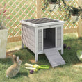 Load image into Gallery viewer, Small Wooden Rabbit Hutch Bunny Cage Guinea Pig Cage Duck House Dog House with Openable & Waterproof Roof, for Rabbits, Chickens, Ducks, Gray
