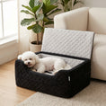 Charger l'image dans la visionneuse de la galerie, Dog Car Seat, Dog Booster Car Seat for Small Breeds Under 10kg, Portable Pet Travel Bed Detachable Washable with Adjustable Safety Leash, Storage Pockets, Grey
