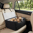 Charger l'image dans la visionneuse de la galerie, Dog Car Seat, Dog Booster Car Seat for Small Breeds Under 10kg, Portable Pet Travel Bed Detachable Washable with Adjustable Safety Leash, Storage Pockets, Grey
