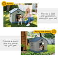 Load image into Gallery viewer, Dog Kennel Outdoor for Medium Dogs, Waterproof Plastic Dog House for Garden, Patio, Indoor Outdoor Pet Shelter with Elevated Base, 85 x 79 x 82 cm, Grey
