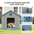 Load image into Gallery viewer, Dog Kennel Outdoor for Medium Dogs, Waterproof Plastic Dog House for Garden, Patio, Indoor Outdoor Pet Shelter with Elevated Base, 85 x 79 x 82 cm, Grey
