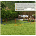 Load image into Gallery viewer, 4 Pieces Dog Agility Training Equipment Dog Obstacle Course, Pet Outdoor Games with Weave Poles, Adjustable Hurdle, Jump Ring, Pause Box, Whistle, Balls, Carry Bag, Orange
