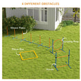 Load image into Gallery viewer, 4 Pieces Dog Agility Training Equipment Dog Obstacle Course, Pet Outdoor Games with Weave Poles, Adjustable Hurdle, Jump Ring, Pause Box, Whistle, Balls, Carry Bag, Orange
