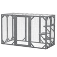 Load image into Gallery viewer, Wooden Cat House, 71" Catio Outdoor Cat Enclosure with Three Platforms, Large Door and Weather-Resistant Roof, for Multiple Cats, Grey
