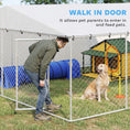 Load image into Gallery viewer, Outdoor Dog Kennel, Heavy Duty Dog Run Outdoor Fence with Waterproof Cover, Galvanized Chain Link, Secure Lock, for Large Breeds, Chickens, Ducks, 15' x 15' x 7'

