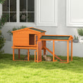 Load image into Gallery viewer, Rabbit Hutch Outdoor, 2 Tier Guinea Pig Hutch with Run, Ramp, Slide-out Tray, Asphalt Roof, 150 x 45 x 85cm
