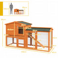 Load image into Gallery viewer, Rabbit Hutch Outdoor, 2 Tier Guinea Pig Hutch with Run, Ramp, Slide-out Tray, Asphalt Roof, 150 x 45 x 85cm

