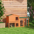 Load image into Gallery viewer, Rabbit Hutch Outdoor, 2 Tier Guinea Pig Hutch with Run, Ramp, Slide-out Tray, Asphalt Roof, 150 x 45 x 85cm
