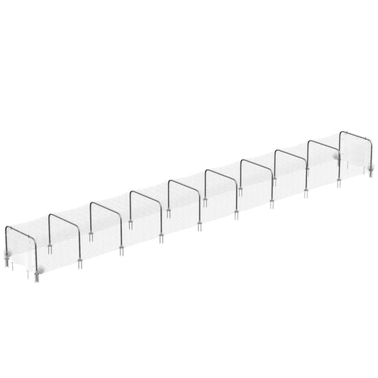 Extra Long Chicken Tunnel for Outside, 354" x 39" Galvanized Steel Chicken Run with Nylon Netting, 10 Arches for 10-15 Chickens or Ducks, Backyard Farm Yard, Silver