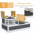 Load image into Gallery viewer, Tortoise House 3-Room Wooden Tortoise Enclosure Large Reptile Cage with 2 Stories, Ladder, Balcony, Tray, Openable Roof, 59H x 112L x 65Wcm, Grey
