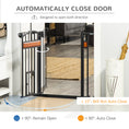 Load image into Gallery viewer, 29.1''-31.5'' Extra Wide Dog Gate with Cat Door with Stair Pressure Fit, Auto Close, Double Locking, for Doorways, Hallways, Stairs, Black
