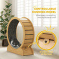 Load image into Gallery viewer, Cat Treadmill, Cat Exercise Wheel, 39.4 inch Kitten Running Wheel with Brake, Carpeted Runway for Exercise - Natural Wood Finish
