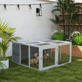 Load image into Gallery viewer, 48 Inch Rabbit Hutch Rabbit Run Small Animal Guinea Pig House Bunny Cage Hideaway Outdoor with Openable Roof Grey
