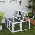 Load image into Gallery viewer, 48 Inch Rabbit Hutch Rabbit Run Small Animal Guinea Pig House Bunny Cage Hideaway Outdoor with Openable Roof Grey
