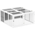 Load image into Gallery viewer, 48 Inch Rabbit Hutch Rabbit Run Small Animal Guinea Pig House Bunny Cage Hideaway Outdoor with Openable Roof Grey

