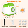 Load image into Gallery viewer, Automatic Dog Ball Launcher, Rechargeable Dog Ball Thrower with Remote Control, 3 Adjustable Distance (39ft/59ft/78ft), 6 ETPU Tennis Fetch Toys 2.5", for Medium Large Breeds, Green
