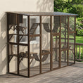 Load image into Gallery viewer, Catio Outdoor Cat Enclosure Window, Outdoor Cat House with Weather Protection Roof for 1-4 Kitties, Wooden Frame, Shelves & Bridges, 118" x 37.5" x 74", Coffee Brown
