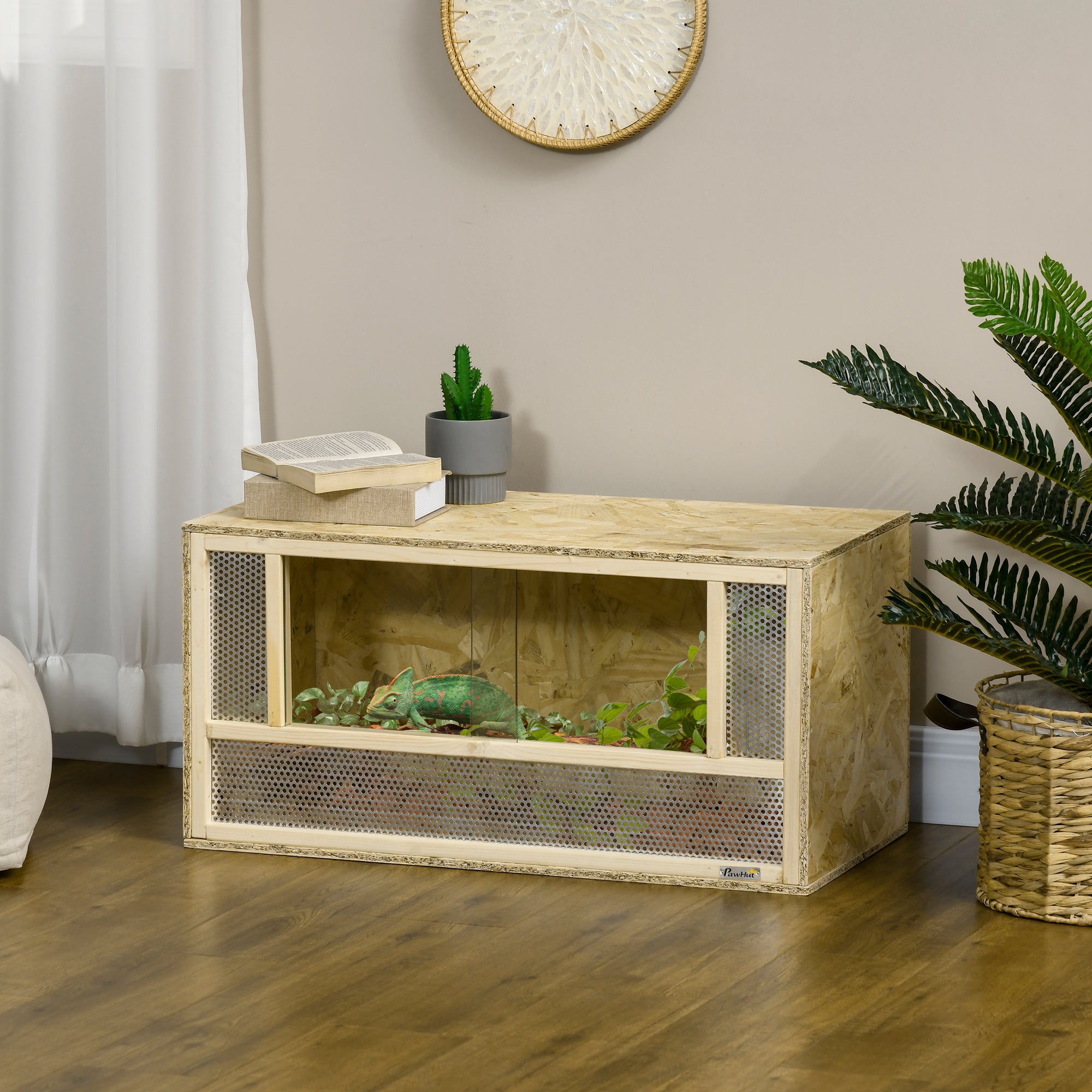34 Gallon Reptile Terrarium, 31.5" x 16" x 16" Reptile Tank with Sliding Door,  Jumping Spider Enclosure for Chameleon, Lizard, Snake, Frog, Turtle