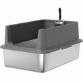 Load image into Gallery viewer, Stainless Steel Cat Litter Box, XL Extra Large Metal Litter Box Pan Tray for Big Cats, High Sided, Anti-Urine Leakage, Easy Cleaning, Non-Sticky, Absorbs Odors, Include Scoop & Pad, Dark Gray

