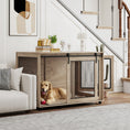 Load image into Gallery viewer, Dog Crate Furniture, Dog Cage End Table with Sliding Door, Pet Kennel for Extra Large Breeds, 118 x 75.5 x 82cm, Walnut Brown
