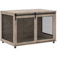 Load image into Gallery viewer, Dog Crate Furniture, Dog Cage End Table with Sliding Door, Pet Kennel for Extra Large Breeds, 118 x 75.5 x 82cm, Walnut Brown

