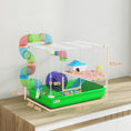 Load image into Gallery viewer, 2 Tier Hamster Cage, Gerbil Cage with Handle, Exercise Wheels, Tunnel, Water Bottle, Dishes, Ladder, for Dwarf Hamster, Green
