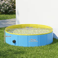 Load image into Gallery viewer, Foldable Dog Pool for Puppies and Ducks, Thickened PVC Dog Paddling Pool Bath Tub Hard Board, Anti-Slip Bottom and Hose Adapter for Easy Drainage, 100 x 30cm, Blue and Yellow

