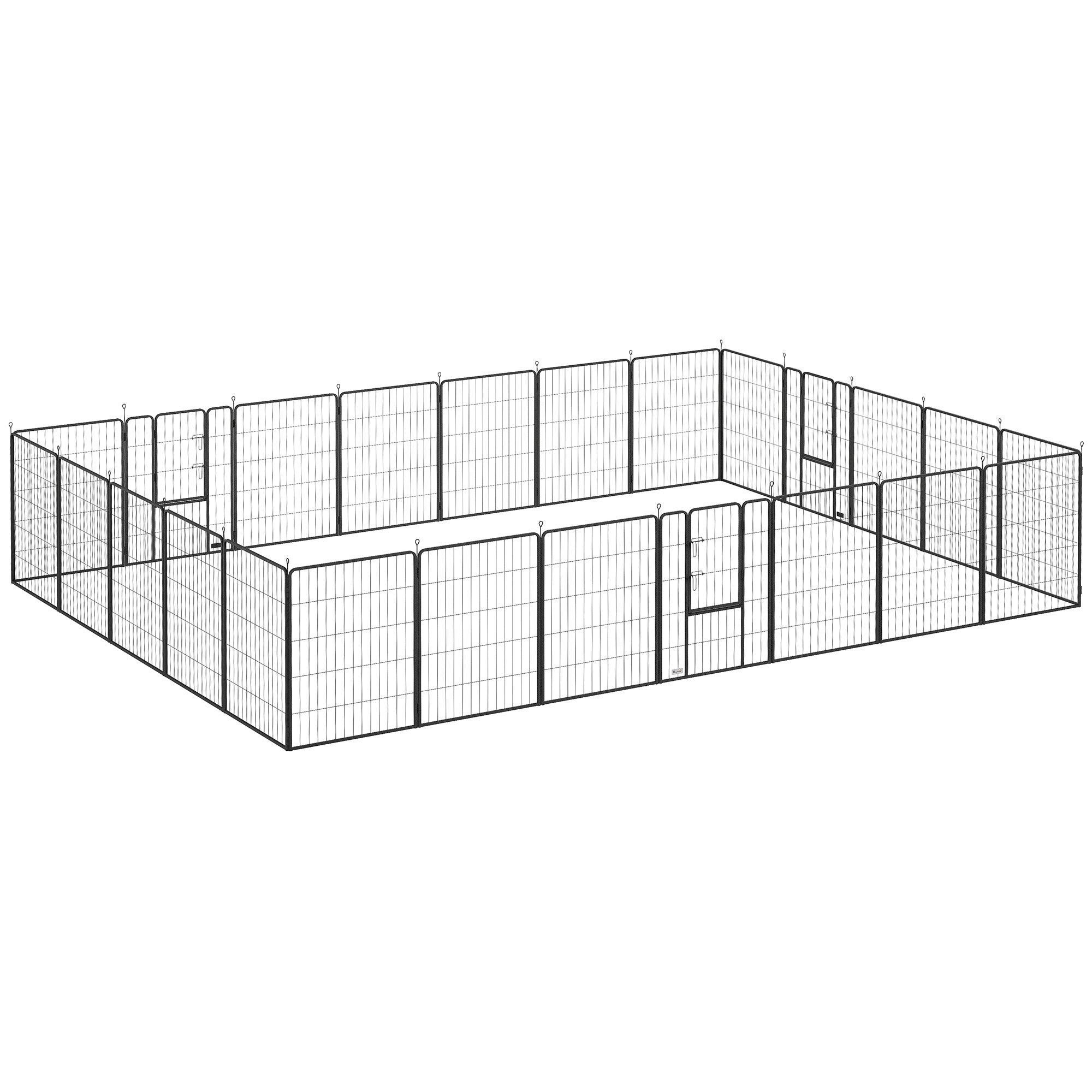 Dog Playpen, Wide 31.5" W Heavy-Duty Metal Puppy Play Pen, Pet Exercise Fences for Outside and Indoor, DIY Design with Door for Multiple Dogs, 24 Panels, 39" H