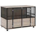 Load image into Gallery viewer, PawHut Dog Crate Furniture, Decorative Dog Kennel Indoor End Table with Double Doors, Multi-Purpose Pet Crate for Small to Large Dogs up to 88 lbs. , 46" , Walnut Wood Finish
