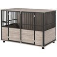 Load image into Gallery viewer, PawHut Dog Crate Furniture, Decorative Dog Kennel Indoor End Table with Double Doors, Multi-Purpose Pet Crate for Small to Large Dogs up to 88 lbs. , 46" , Walnut Wood Finish
