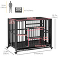 Load image into Gallery viewer, 37" Heavy Duty Dog Crate, Foldable Dog Cage on Wheels with Double Locks, Removable Tray, Openable Top, Double Doors, Indoor Outdoor Use, for Small and Medium Dogs - Black
