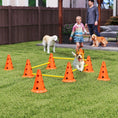 Load image into Gallery viewer, Dog Agility Equipment Set, Portable Pet Jump Training Kit for Eight Cones, Eight Poles with Carry Bag, Four-Piece Adjustable Height Jumping Obstacles, Orange
